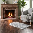 Kunstfell-Teppich im Dip-Dye-Look mit Schaumstoffunterlage, 60x100 cm, Schwarz