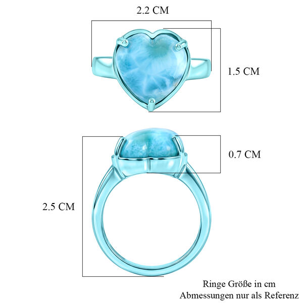 D'Joy Larimar Ring 925 Silber Ion Blau Beschichtung (Gr&ouml;&szlig;e 17.00) ca. 7,69 ct image number 6