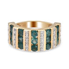 Blaugrüner Grandidierit und Zirkon Ring 925 Silber 585 Vergoldet image number 0