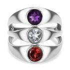 Mehrfarbiger Ring, Edelstahl (Größe 17.00) ca. 1.69 ct