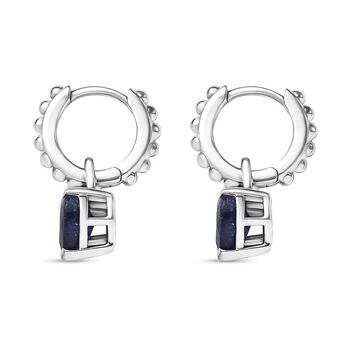 D'Joy Masoala Saphir (Fissure gef&uuml;llt) Ohrringe 925 Silber rhodiniert ca. 2.42 ct