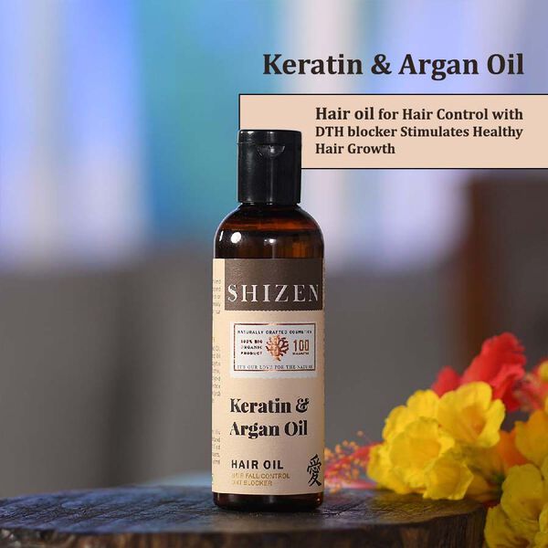 SHIZEN 100% biologisches Keratin- und Argan-Haaröl, 100 ml image number 4