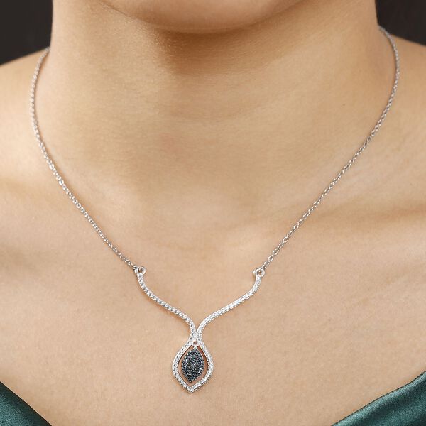 Halskette mit blauen Diamantakzenten, 45cm image number 3