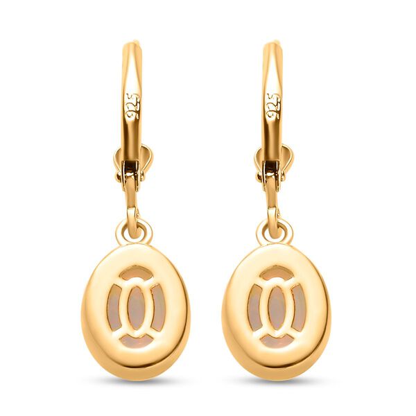 Natürliche, äthiopische Welo Opal Ohrringe, 925 Silber vergoldet ca. 1.58 ct image number 5