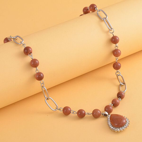 Goldfluss Collier, ca. 45 cm, silberfarben ca. 76,00 ct image number 2