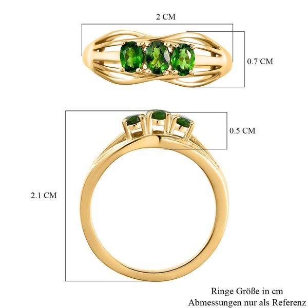 Nat&uuml;rlicher Chromdiopsid-Ring, 925 Silber vergoldet (Gr&ouml;&szlig;e 17.00) ca. 0,57 ct image number 7