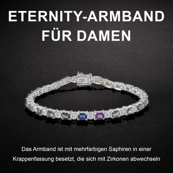 Mehrfarbiges Saphir und Zirkon-Armband - 7,98 ct.