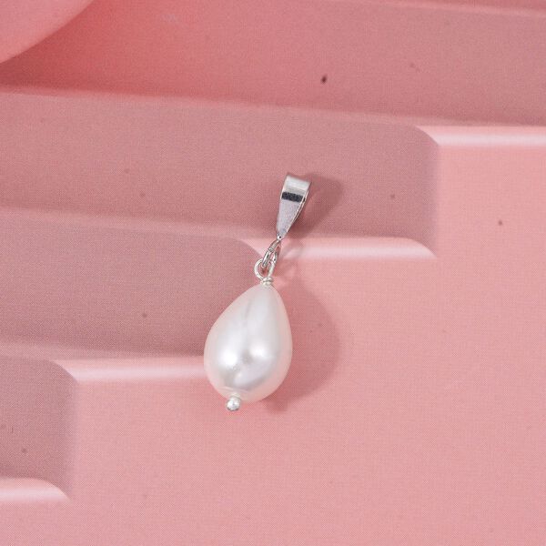 Weiße Muschelkernperle Anhänger - 5 ct. image number 1