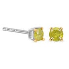 Gelbe Diamant P1 SGL zertifizierte Solitär-Ohrstecker in 585 Weißgold image number 3