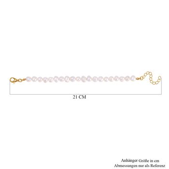 Wei&szlig;es S&uuml;&szlig;wasserperle Armband, 19cm