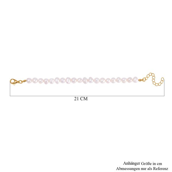 Wei&szlig;es S&uuml;&szlig;wasserperle Armband, 19cm image number 4