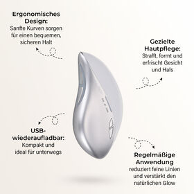 Beautech Multifunktionales Beauty-Gerät mit Lichttherapie, USB, 13,3×7,5×3,5 cm, Weiß