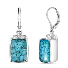 Sleeping Beauty Matrix Türkis Ohrringe 950 Kupfer ca. 9.20 ct