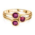 Afrikanischer Rubin (Fissure gefüllt) Ring 925 Silber vergoldet (Größe 16.00) ca. 1,26 ct