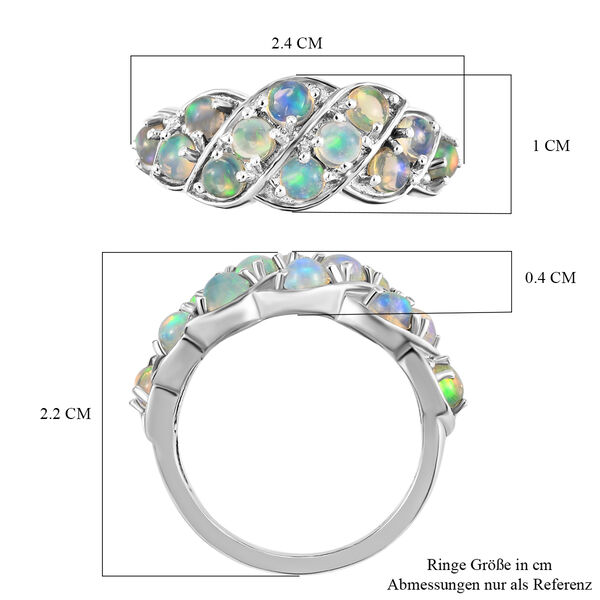Nat&uuml;rlicher, &auml;thiopischer Opal-Ring, 925 Silber platiniert  ca. 1,16 ct image number 7