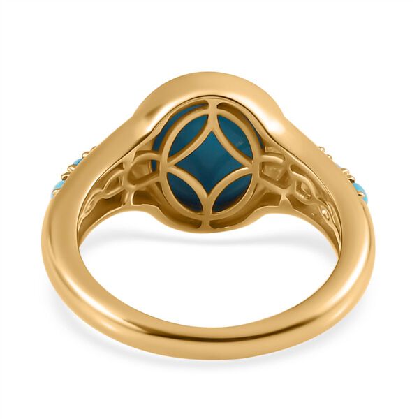 AA Sleeping Beauty Türkis Ring 925 Silber Gelbgold Vermeil (Größe 17.00) ca. 4,99 ct image number 6