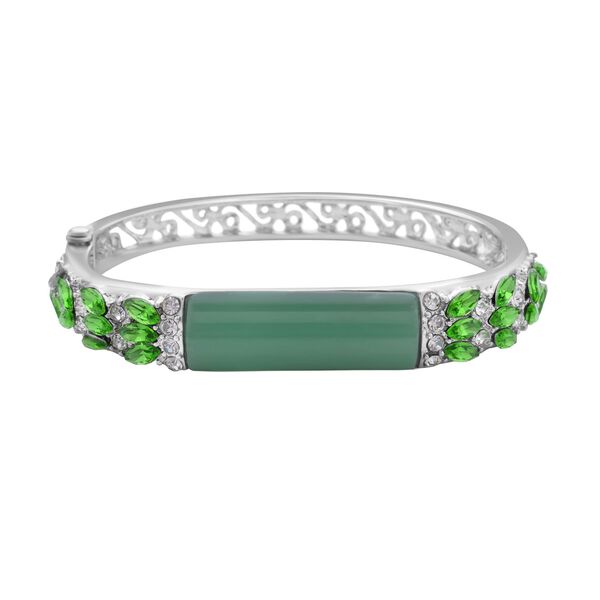 Gr&uuml;ner Aventurin, neongr&uuml;ner Kristall Armreif, ca. 18 cm