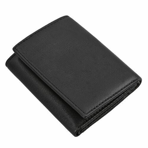 Klassische Geldbörse, 100% echtes Leder, RFID geschützt, schwarz image number 0