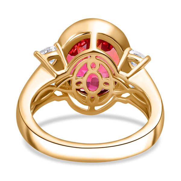 Labor Padparadscha Saphir und weißer Topas-Ring - 7,20 ct. image number 6