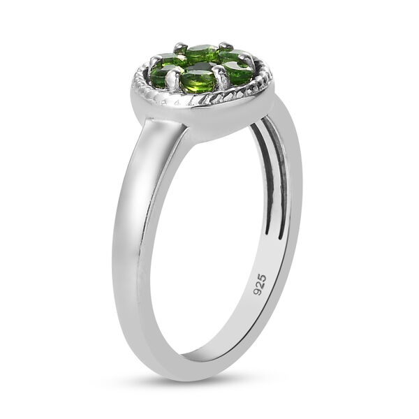 3er-Set Nat&uuml;rlicher Chromdiopsid Solit&auml;r Ring, Ohrstecker und Anh&auml;nger 925 Silber platiniert ca. 1,82 ct image number 4