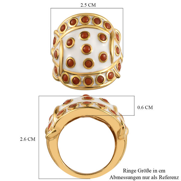 Koralle Ring 925 Silber vergoldet  ca. 1,47 ct image number 7