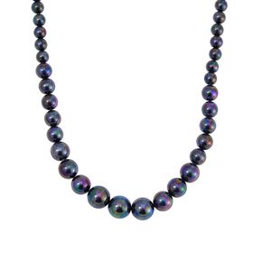 Tahiti Farbene Muschelkernperle Halskette ca. 50 cm Reiner Edelstahl