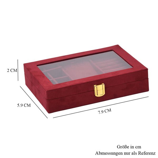 Samt Schmuckbox mit 5 Silberputztüchern, 20x15x5cm, Bordeaux image number 9