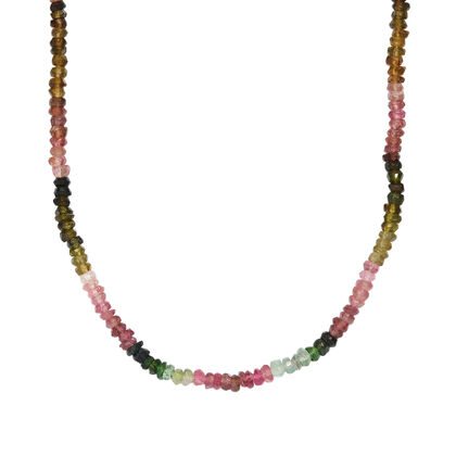 D'Joy Mehrfarbig-Turmalin Halskette ca. 45 cm + 5 cm Extender, 925 Silber rhodiniert ca. 40,00 ct.