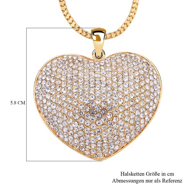Kristall-Herz-Anhänger mit Kette in Goldton - 5 ct. image number 5