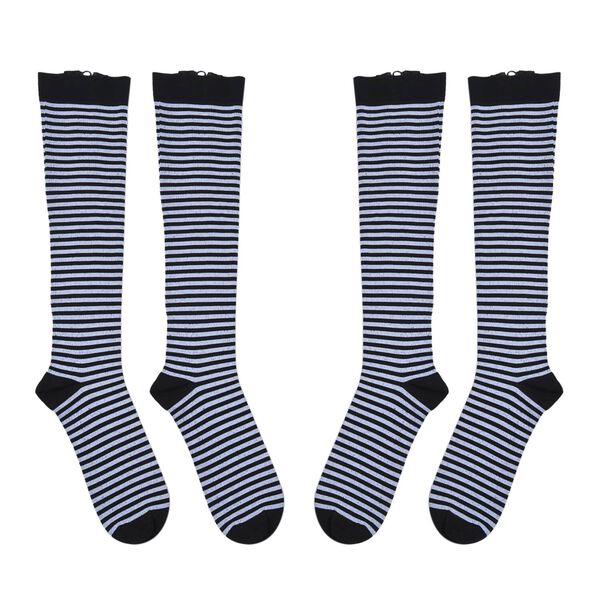 2er-Set Rei&szlig;verschluss-Socken aus Spandex und Nylon, 38cm L&auml;nge, S/M, Schwarz-Wei&szlig;