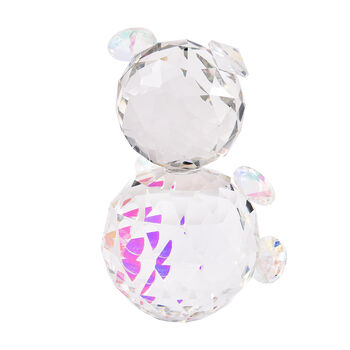 Kristall-B&auml;renfigur mit Herz, 11x7x6.5cm, Transparent