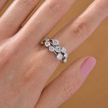 RADIANTA GRA zertifiziert Moissanit (D-VVS) Ring 925 Silber rhodiniert (Gr&ouml;&szlig;e 16.00) ca. 1.46 ct