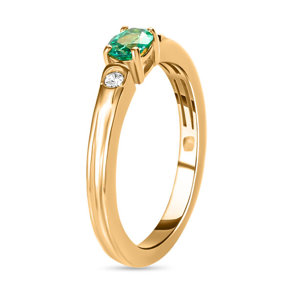 Kolumbianischer Smaragd und Zirkon-Ring - 0,39 ct. image number 5