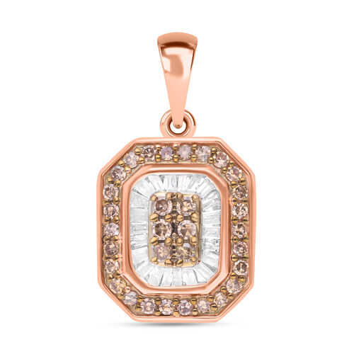 Natürlicher Champagner Diamant Anhänger 925 Silber Roségold Vermeil ca. 0.50 ct image number 0