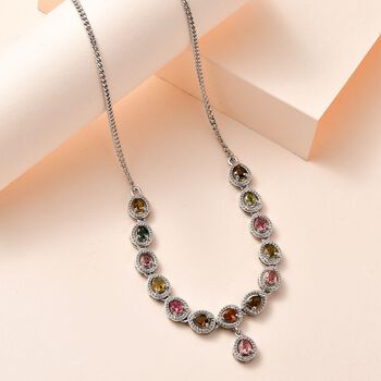 Mehrfach-Turmalin Halskette, 45cm - 2,13 ct.