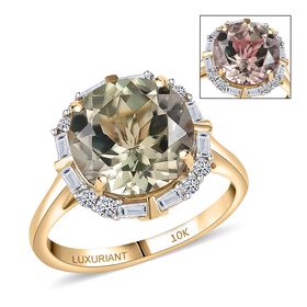 LUXURIANT DIAMOND - AAA Turkizit, Lab Grown Diamant Ring 417 Gold (Gr&ouml;&szlig;e 20.00) ca. 5,32 ct