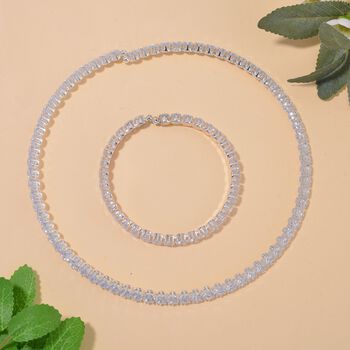 Wei&szlig;er Zirkonia Schmuckset Nickelfreies Messing