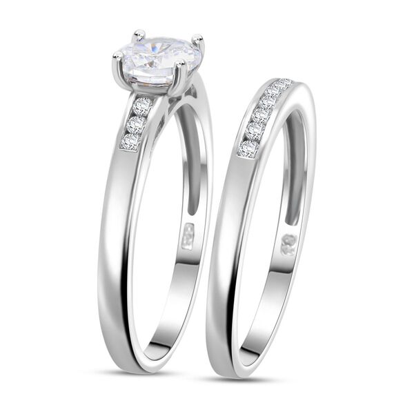 Lustro Stella Weißer Zirkonia Ring 925 Silber rhodiniert, (Größe 18.00) image number 4