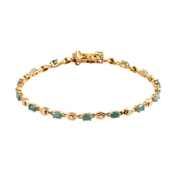 Grandidierit und wei&szlig;es Zirkon-Armband, ca. 20 cm, 925 Silber vergoldet ca. 3,12 ct