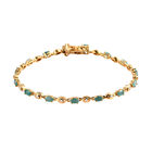 Grandidierit und weißes Zirkon-Armband, ca. 20 cm, 925 Silber vergoldet ca. 3,12 ct
