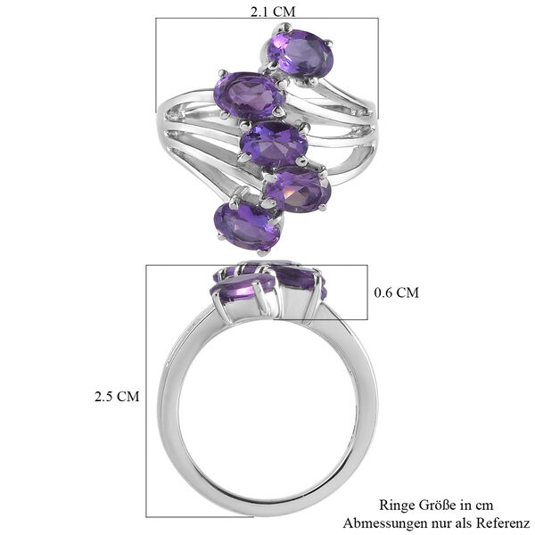 Afrikanischer Amethyst bypass Ring Edelstahl  ca. 2,03 ct image number 7