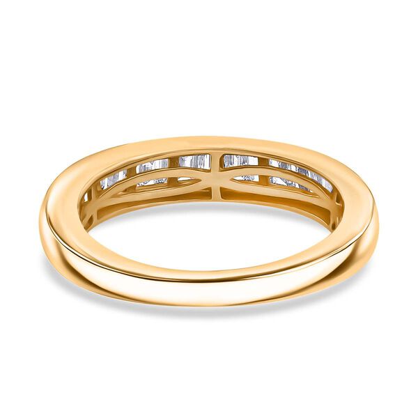 LUXURIANT VS-EF Labor Diamant Ring, 925 Silber 750 Gelbgold Vermeil - 0,50 ct. image number 6