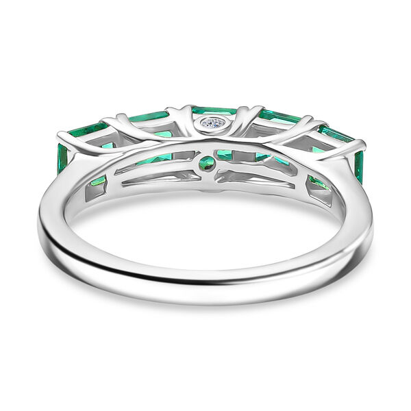 LUXURIANT AAA Labor kolumbianischer Smaragd und Labor Diamant Ring, 925er Silber rhodiniert - 1,60 ct. image number 5