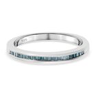 Blauer Diamant Half Eternity Ring 925 Silber Platin-Überzug image number 0