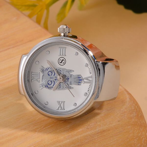 STRADA - Japanisches Uhrwerk, flexibles Ring-Uhr, Reiner Edelstahl image number 2