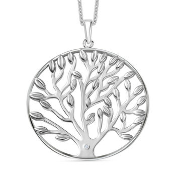 EverTrue Anh&auml;nger mit Diamantakzent und 50cm Kette in Silberton