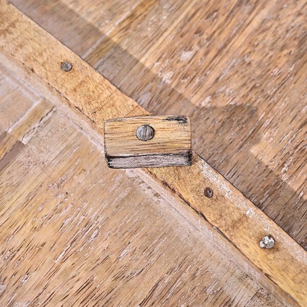 NAKKASHI Tisch Mangoholz handgeschnitzt sechseckig 68 x 68 x 49 cm Wei&szlig; image number 9