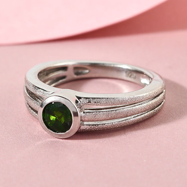 Natürlicher Chromdiopsid Ring 925 Silber platiniert  ca. 0,53 ct image number 2