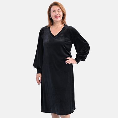 LA MAREY - Cord-Kleid, Größe XL, Schwarz