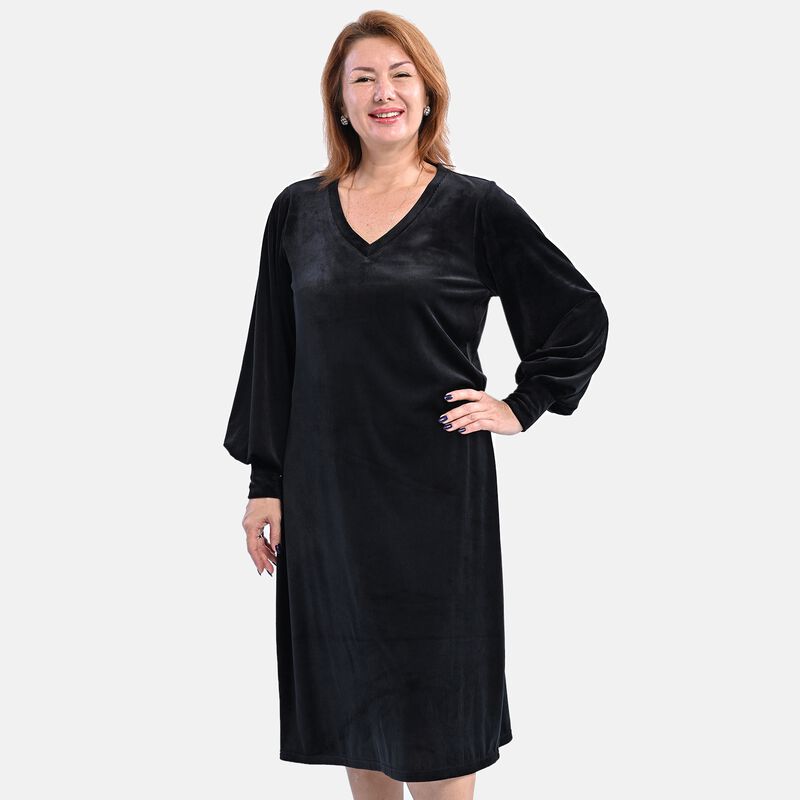LA MAREY - Cord-Kleid, Größe XL, Schwarz image number 0
